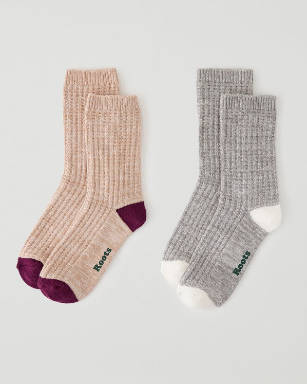 Womens Waffle Sock 2 Pack