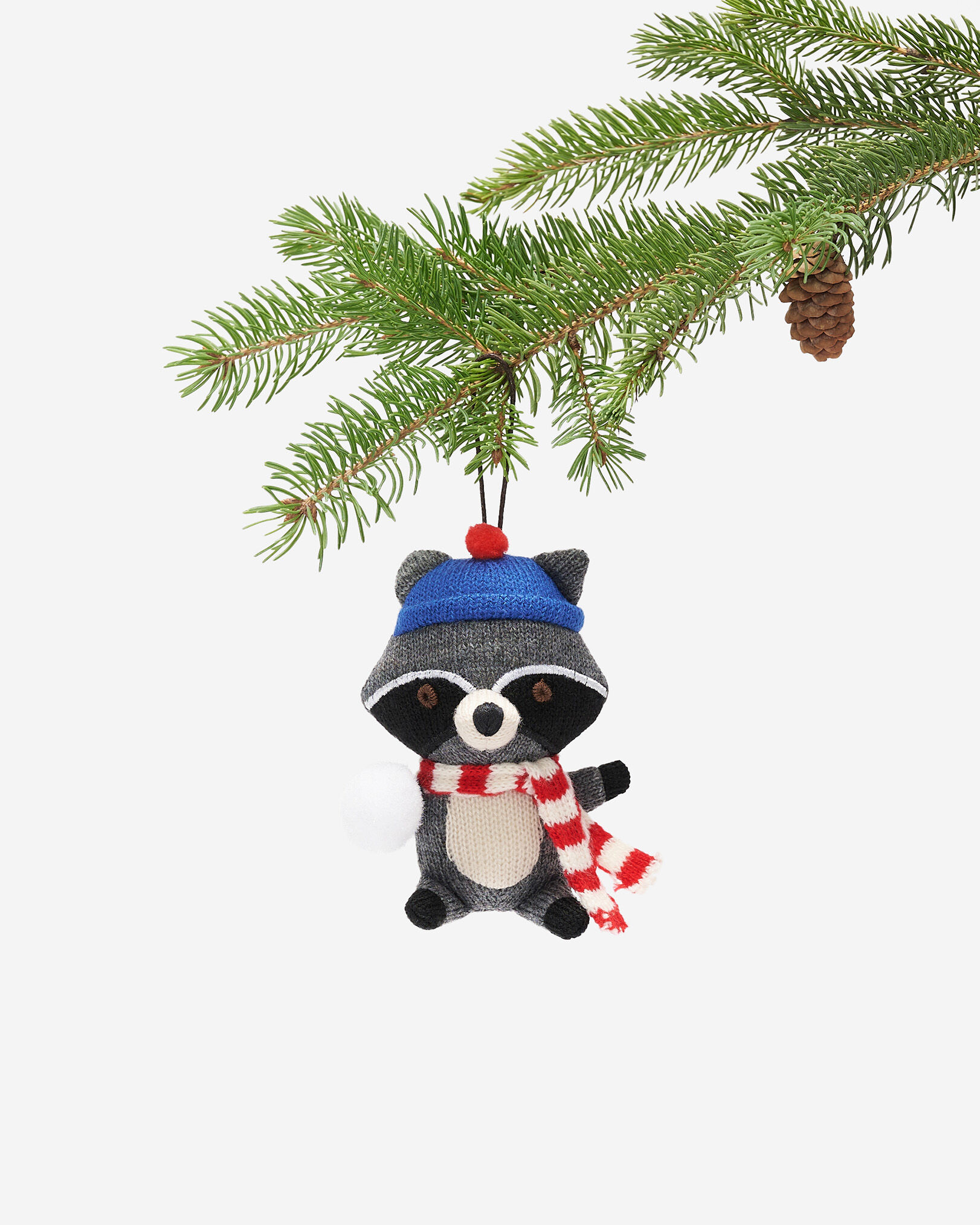 Snowball Fight Raccoon Ornament