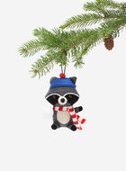 Snowball Fight Raccoon Ornament