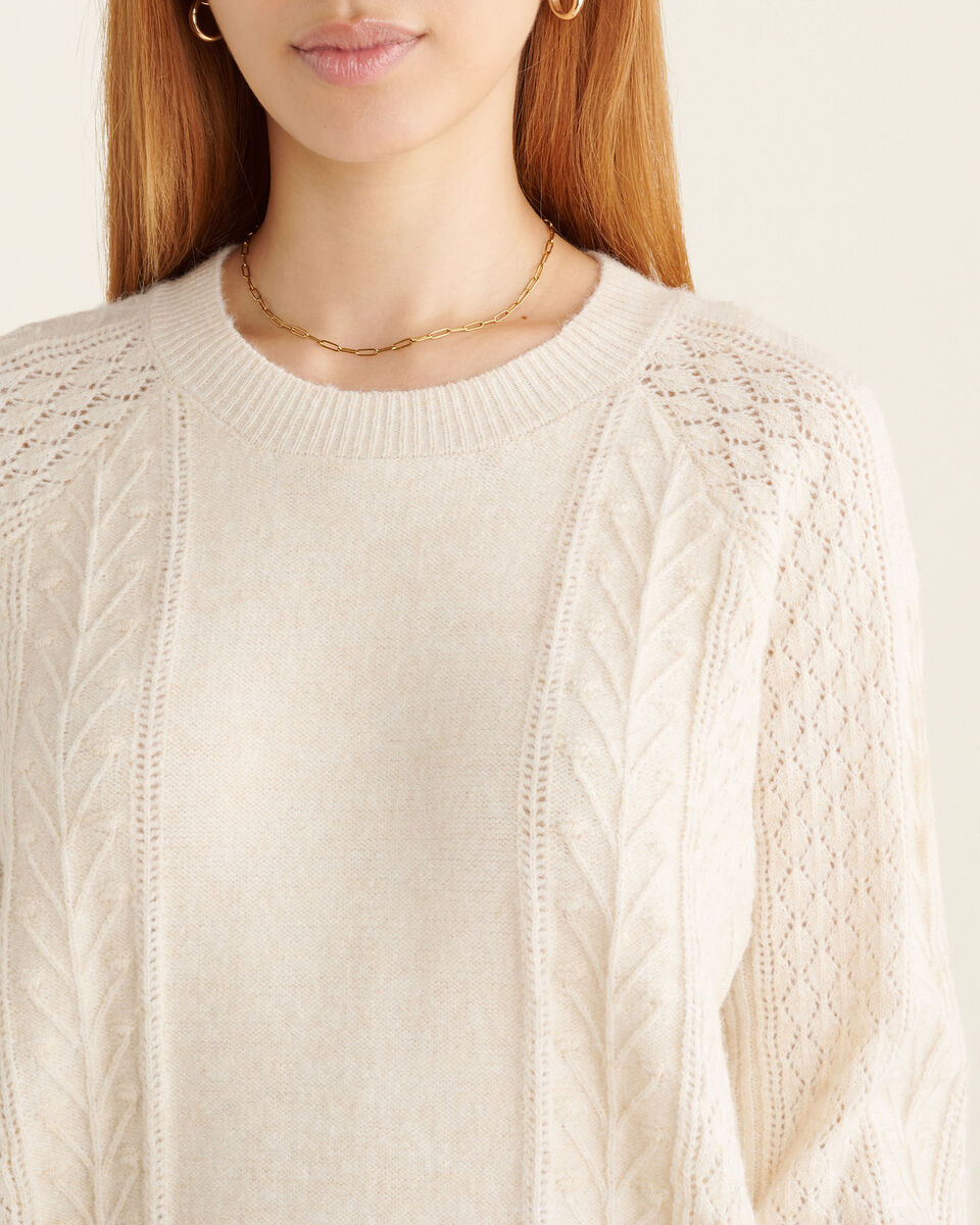 With Your Smile Cream Pointelle Knit Sweater