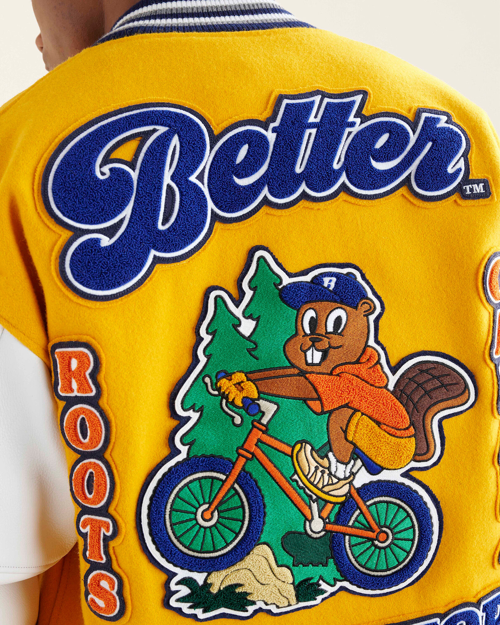 Roots X Better Gift Shop™ Buddy Varsity Jacket Gender Free Roots X Better Gift Shop™ Buddy Varsity Jacket Gender Free
