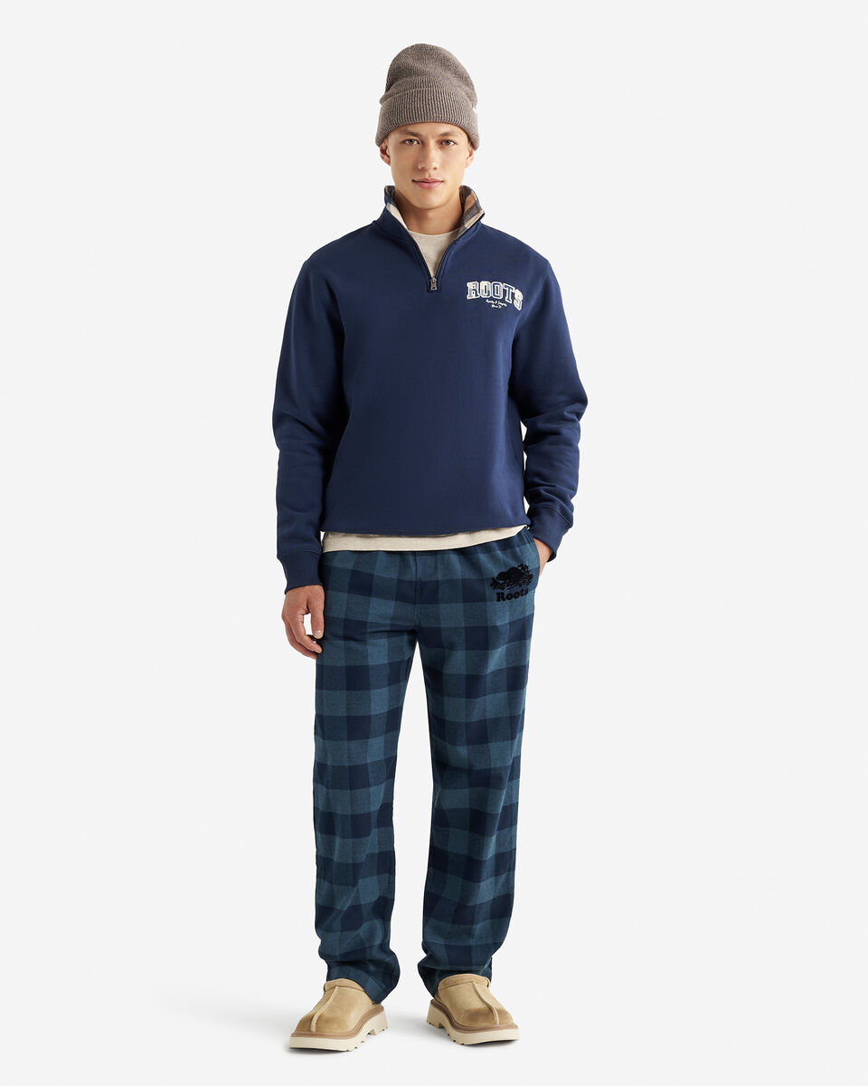 Plaid Applique Half Zip