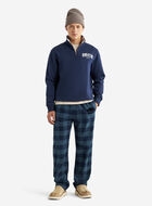 Plaid Applique Half Zip