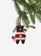 Curling Brown Bear Ornament