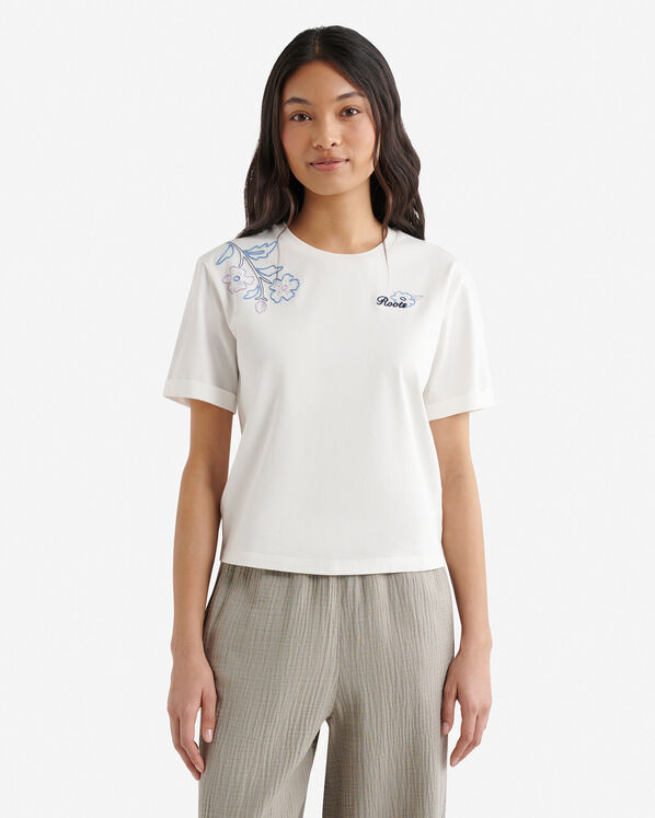 T-shirt motif floral Roots pour femme