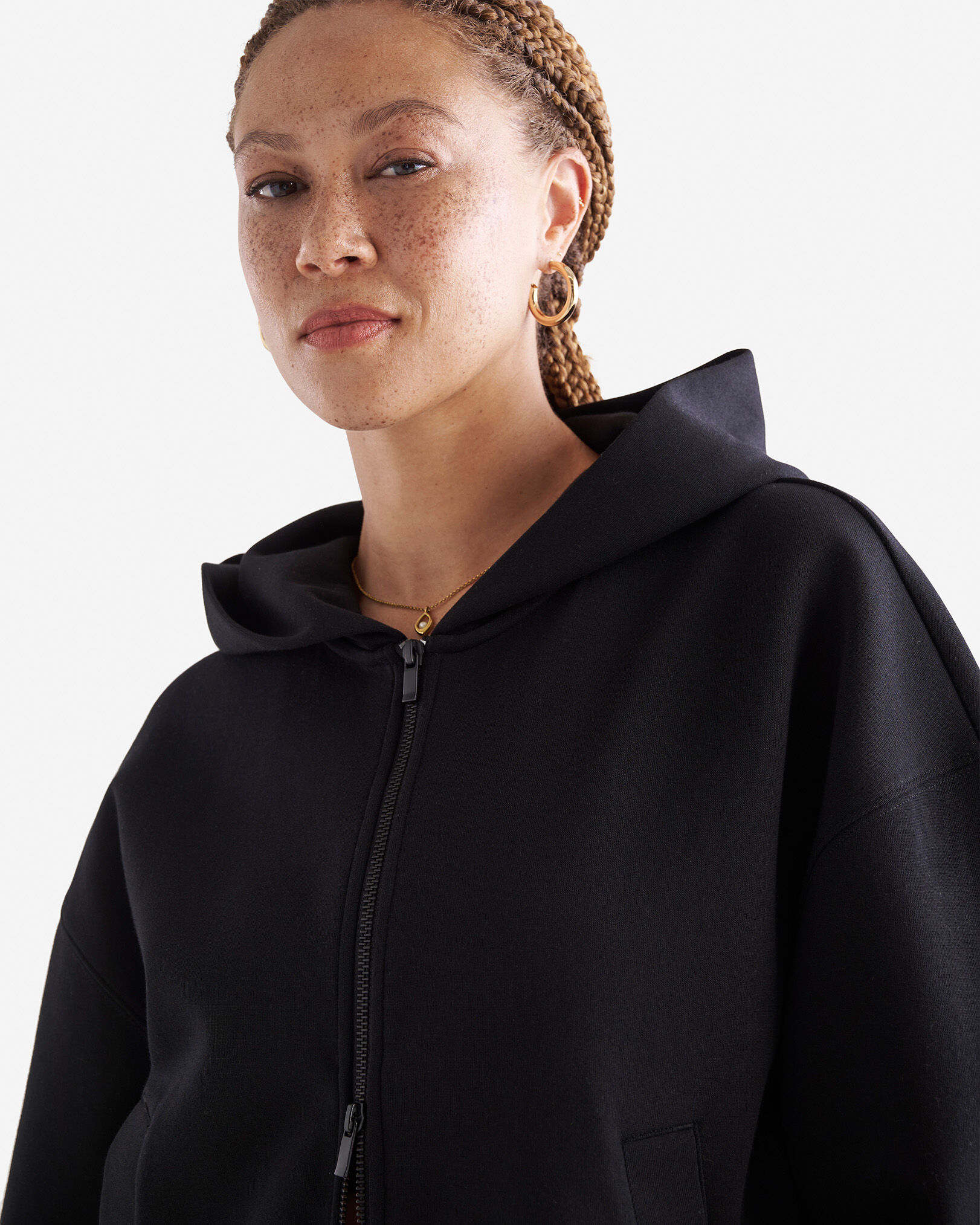 Long full zip hoodie cheap
