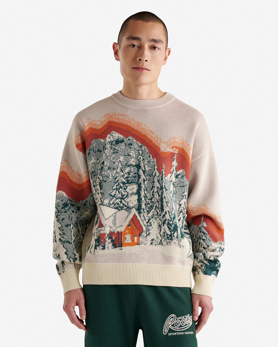Landscape Intarsia Crew Sweater