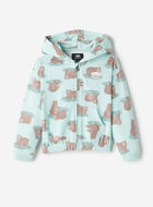 Chandail ourson douillet &agrave; capuchon et glissi&egrave;re pour tout-petits