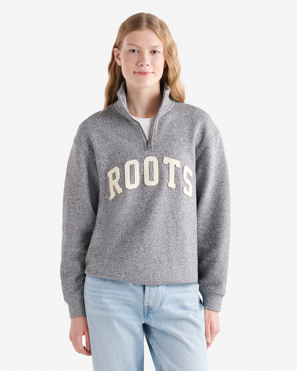 Roots Applique Half Zip Stein