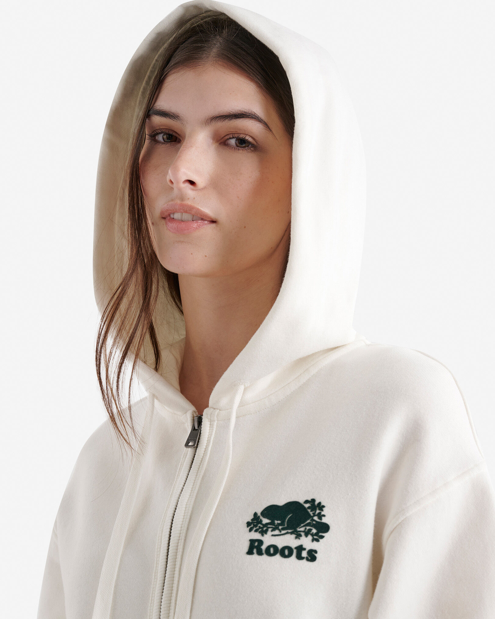 Chandail original décontracté à capuchon et glissière en coton bio
