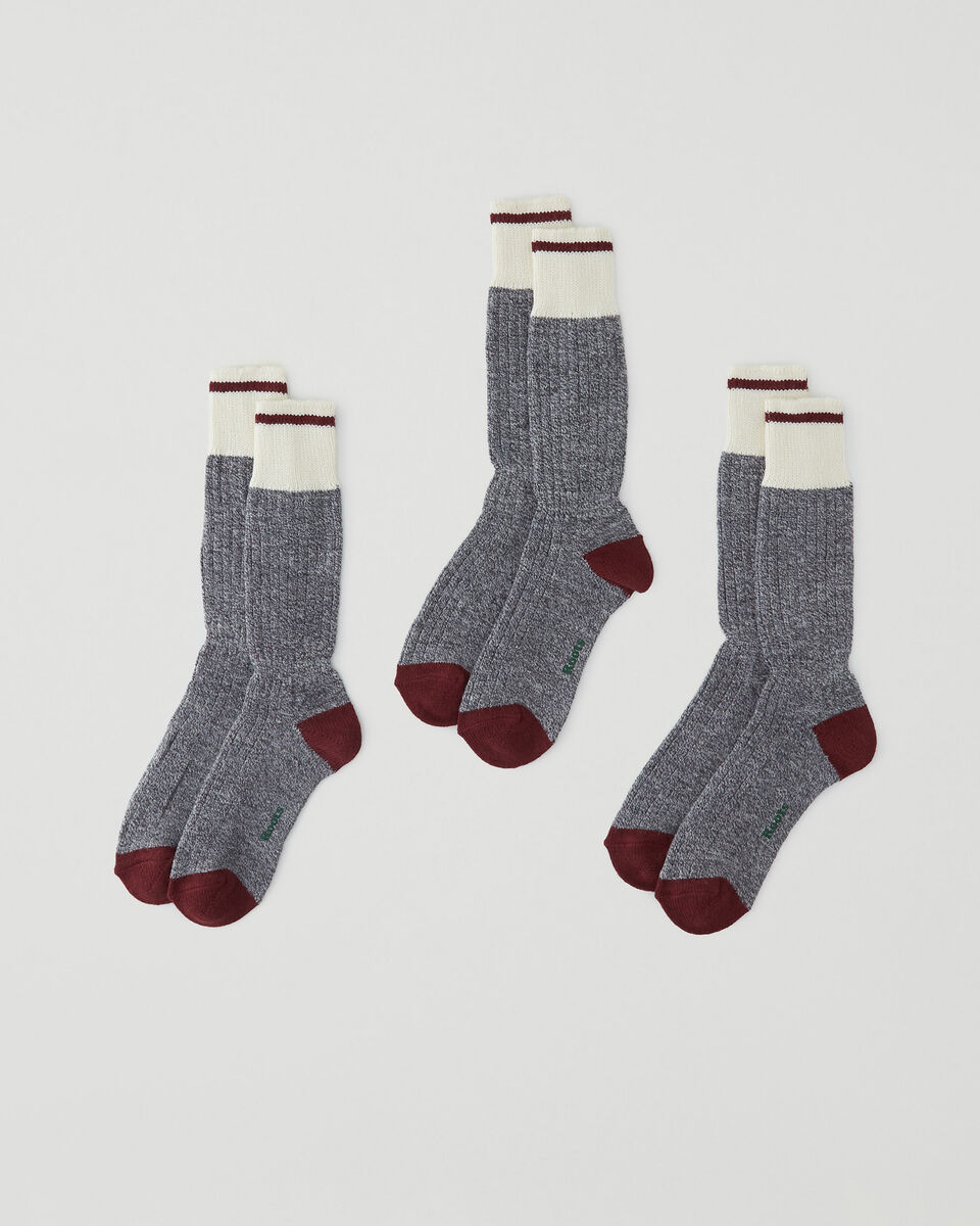 Mens Roots Pop Cabin Sock 3 Pack