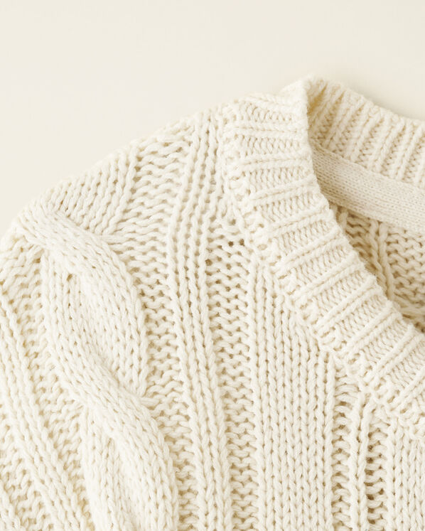 Toddler Girls Cable V-Neck Sweater Dress