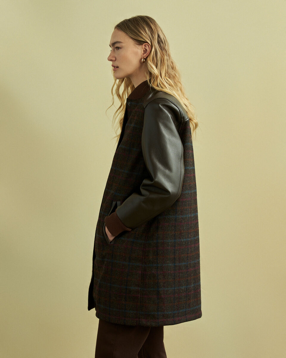 Moon Plaid A-Line Varsity Jacket