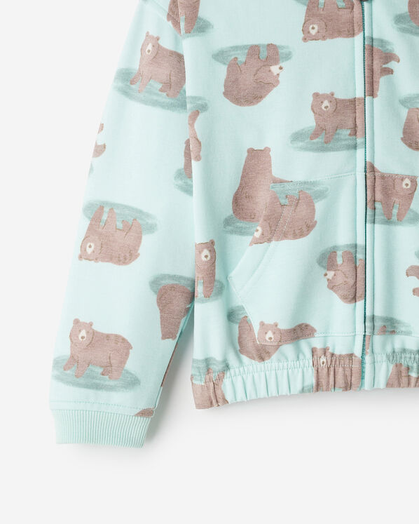 Chandail ourson douillet &agrave; capuchon et glissi&egrave;re pour tout-petits