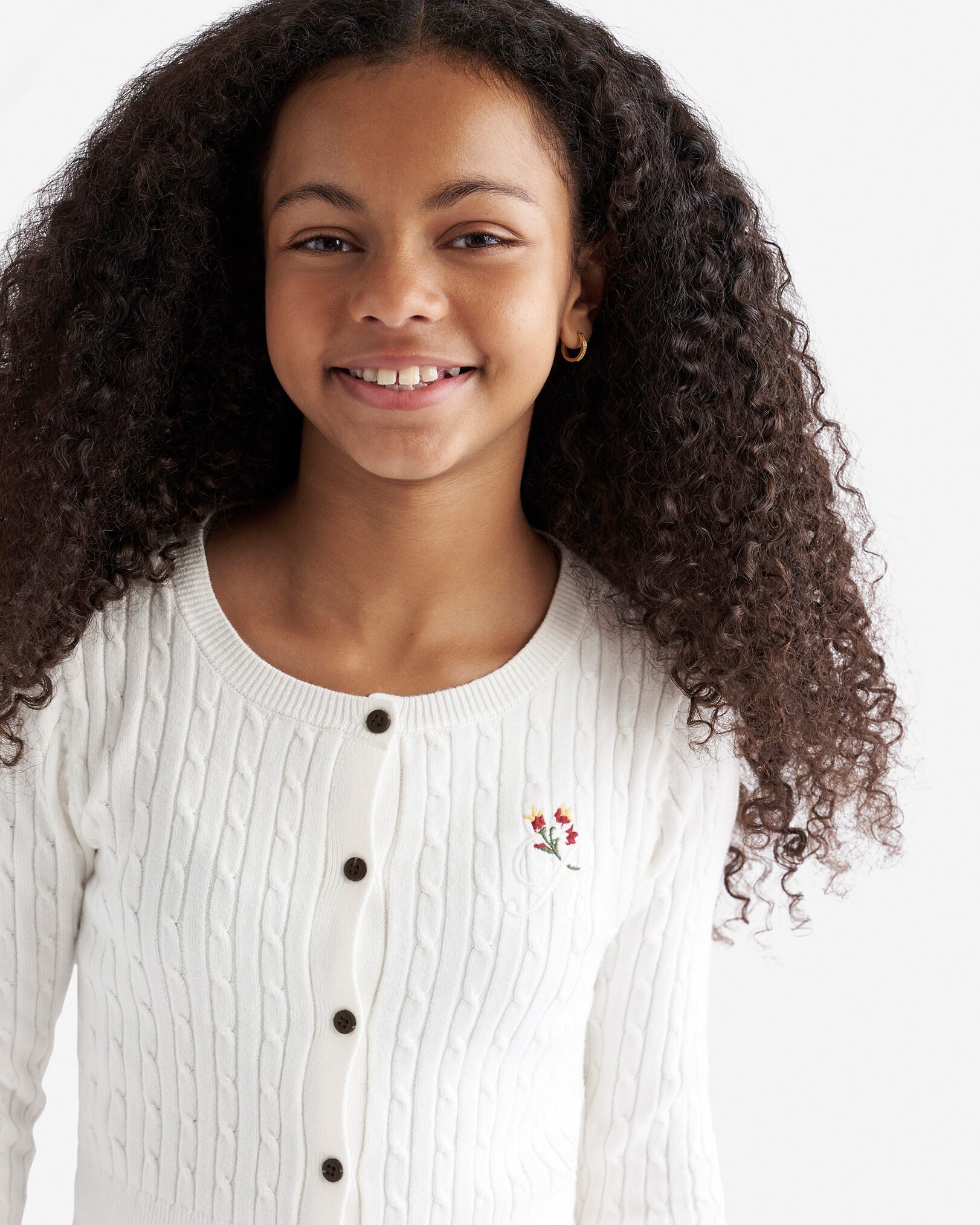 Roots Girl s Signature Cardigan Shirt in Egret