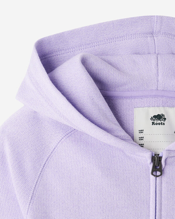 Chandail original &agrave; capuchon et glissi&egrave;re en jersey bouclette de coton bio pour enfants