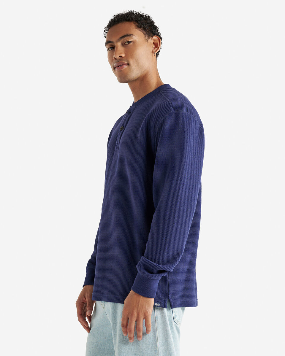 Chandail henley à col boutonné en tricot double Thompson