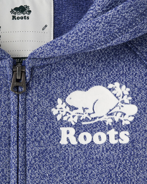 Chandail original &agrave; capuchon et glissi&egrave;re en jersey bouclette de coton bio pour enfants