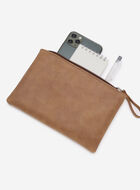 Grande pochette à glissière en cuir Tribe