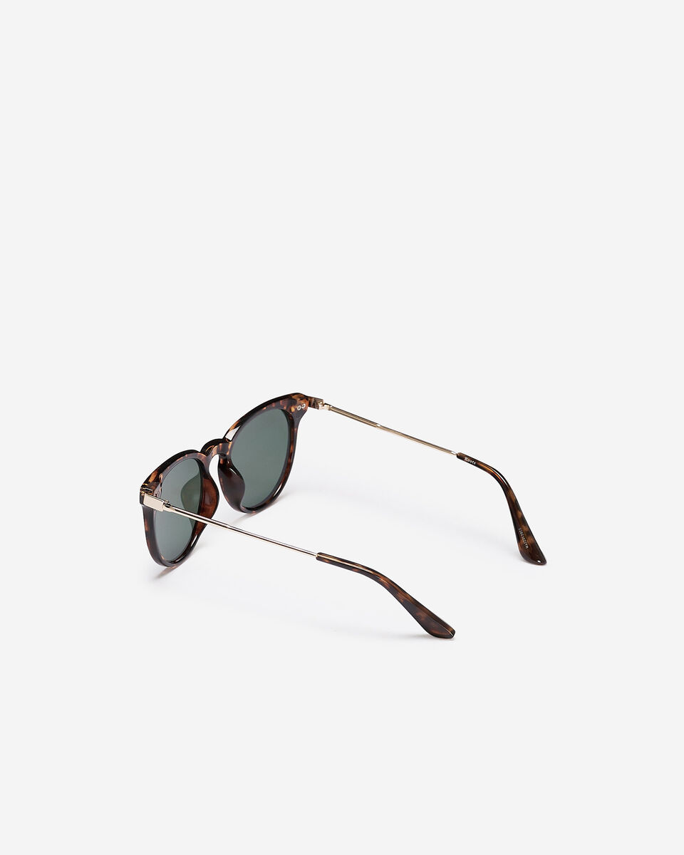 Womens Plastic Round With Metal Temple Arms Sunglasses