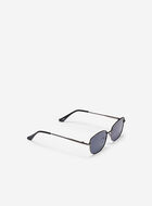 Womens Metal Slim Rectangle Sunglasses