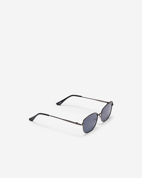 Womens Metal Slim Rectangle Sunglasses