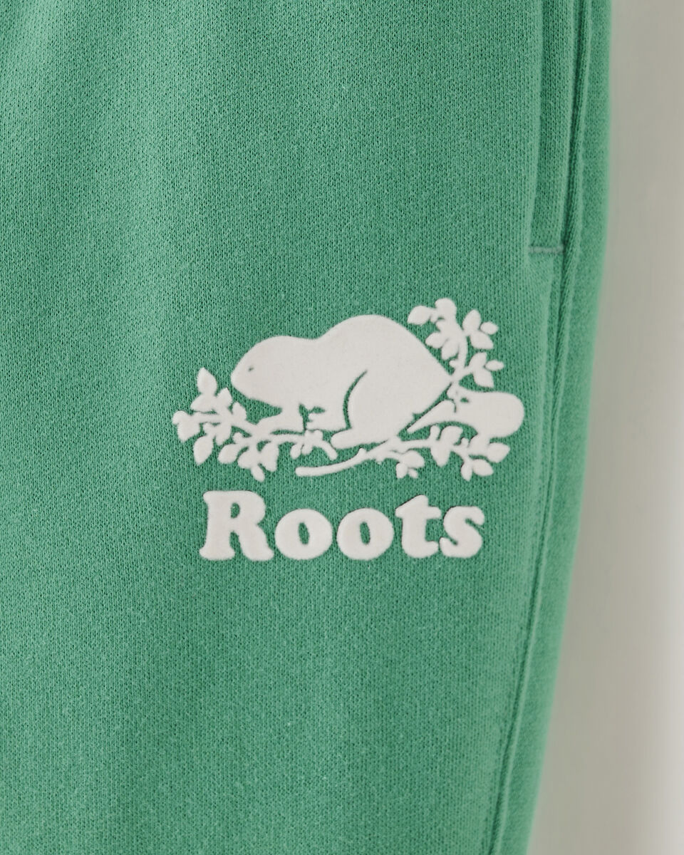 Pantalon ajusté à cheville côtelée en molleton de coton bio pour tout-petits