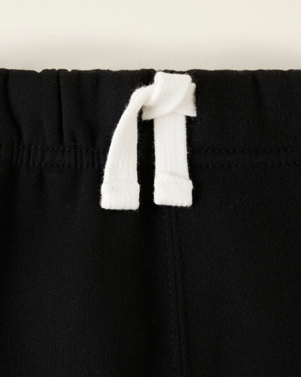 Pantalon ajusté à cheville côtelée en molleton de coton bio pour fille