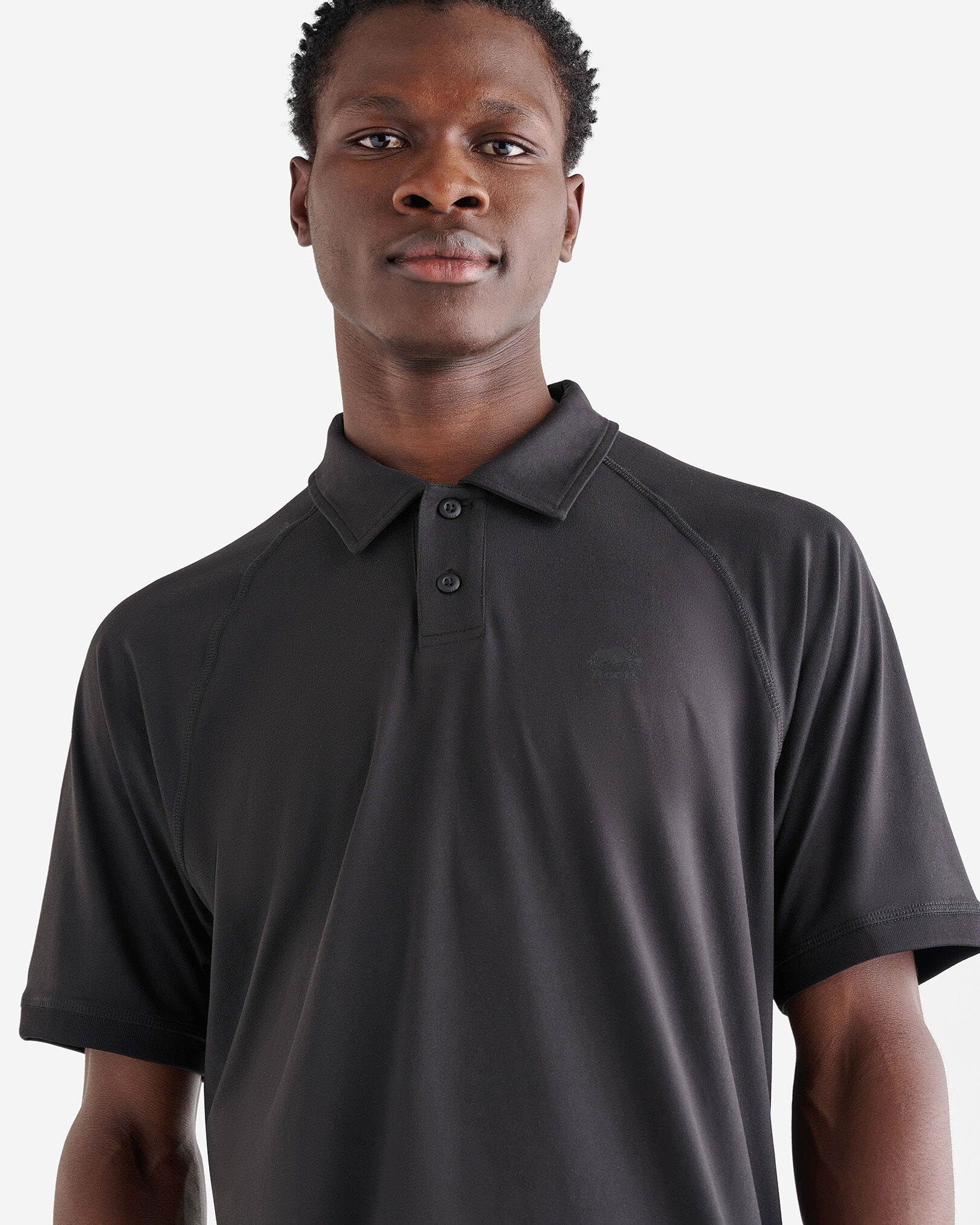 Black short sleeve polo on sale