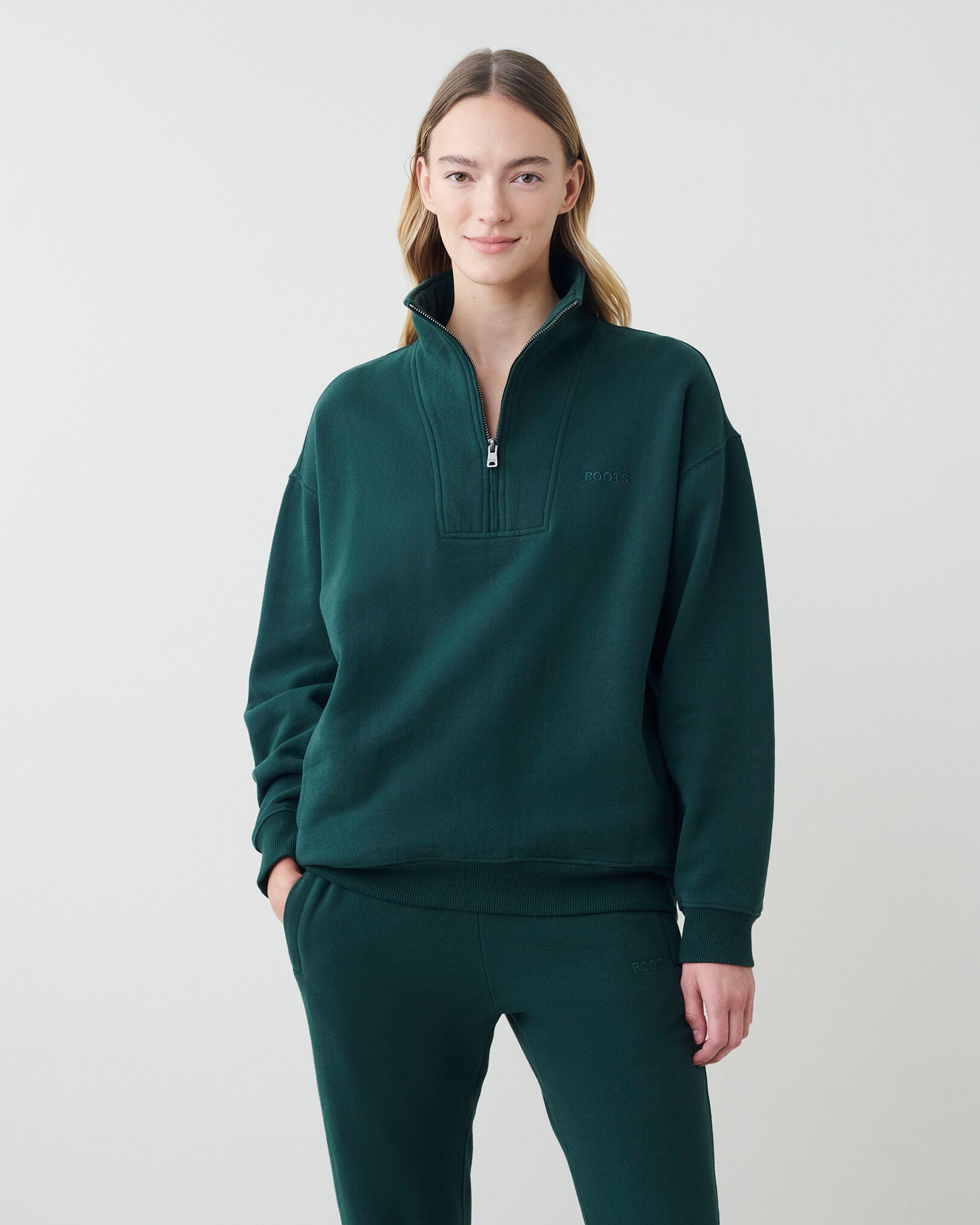 Roots half clearance zip sweatshirt
