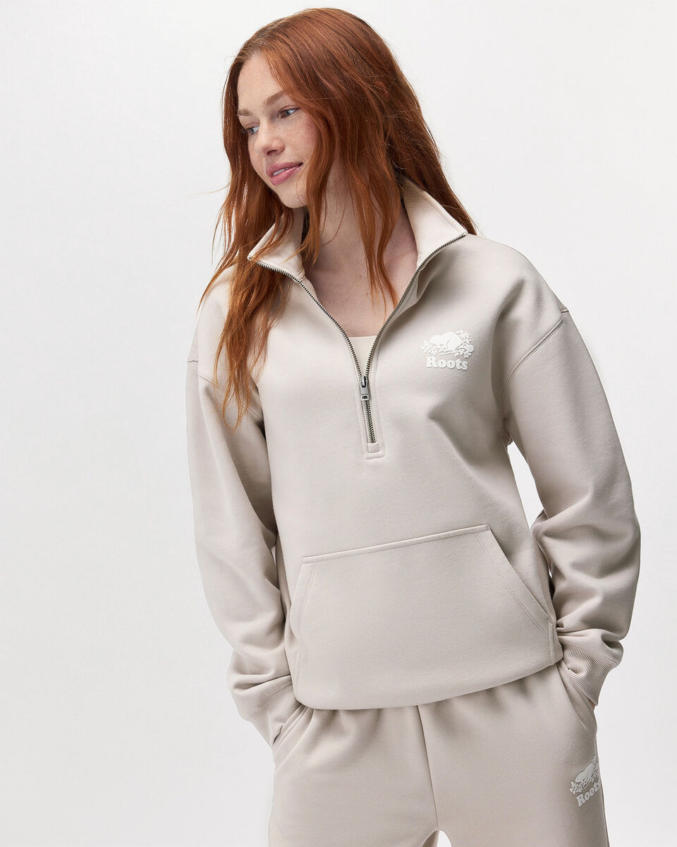 Organic Cooper Relaxed Quarter Zip Stein