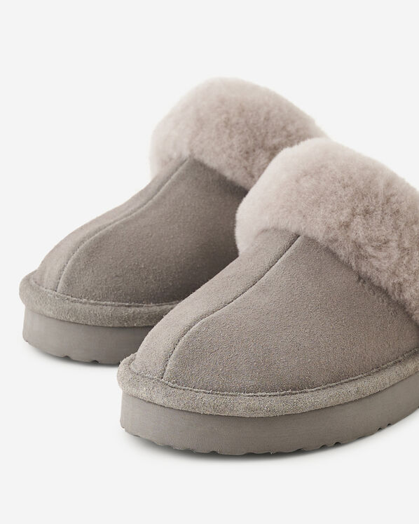 Womens Shearling Platform Slipper