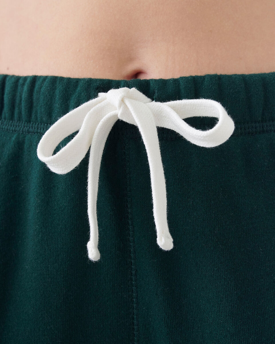 Pantalon original ajusté long à cheville côtelée en molleton de coton bio (entrejambe : 32,5 po)