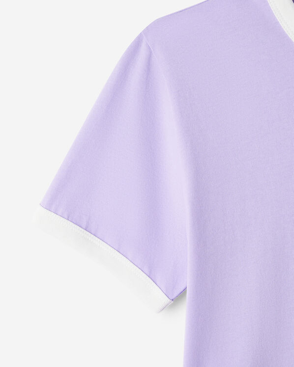 T-shirt &agrave; bordures contrastantes en coton bio Cooper pour femme