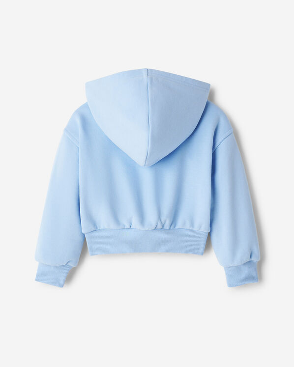 Toddler Girls Summer Cloud Cropped Bubble Full Zip Hoodie