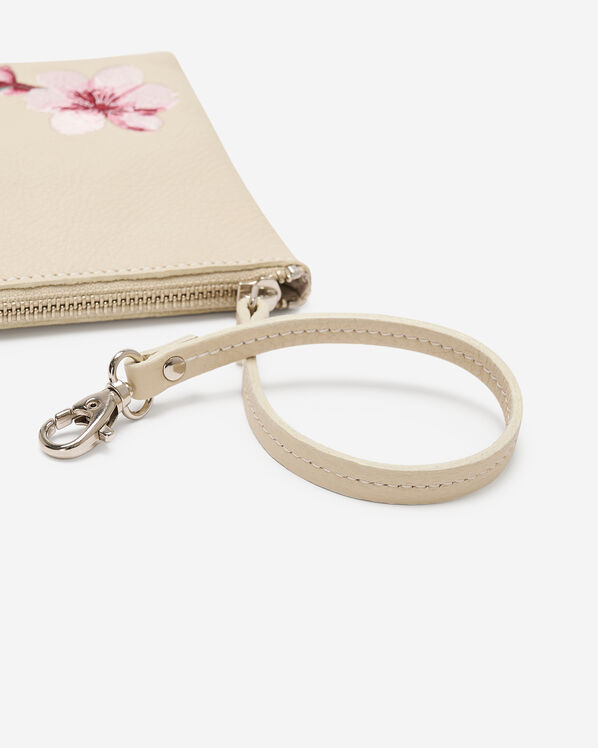 Petite pochette florale en cuir Cloud