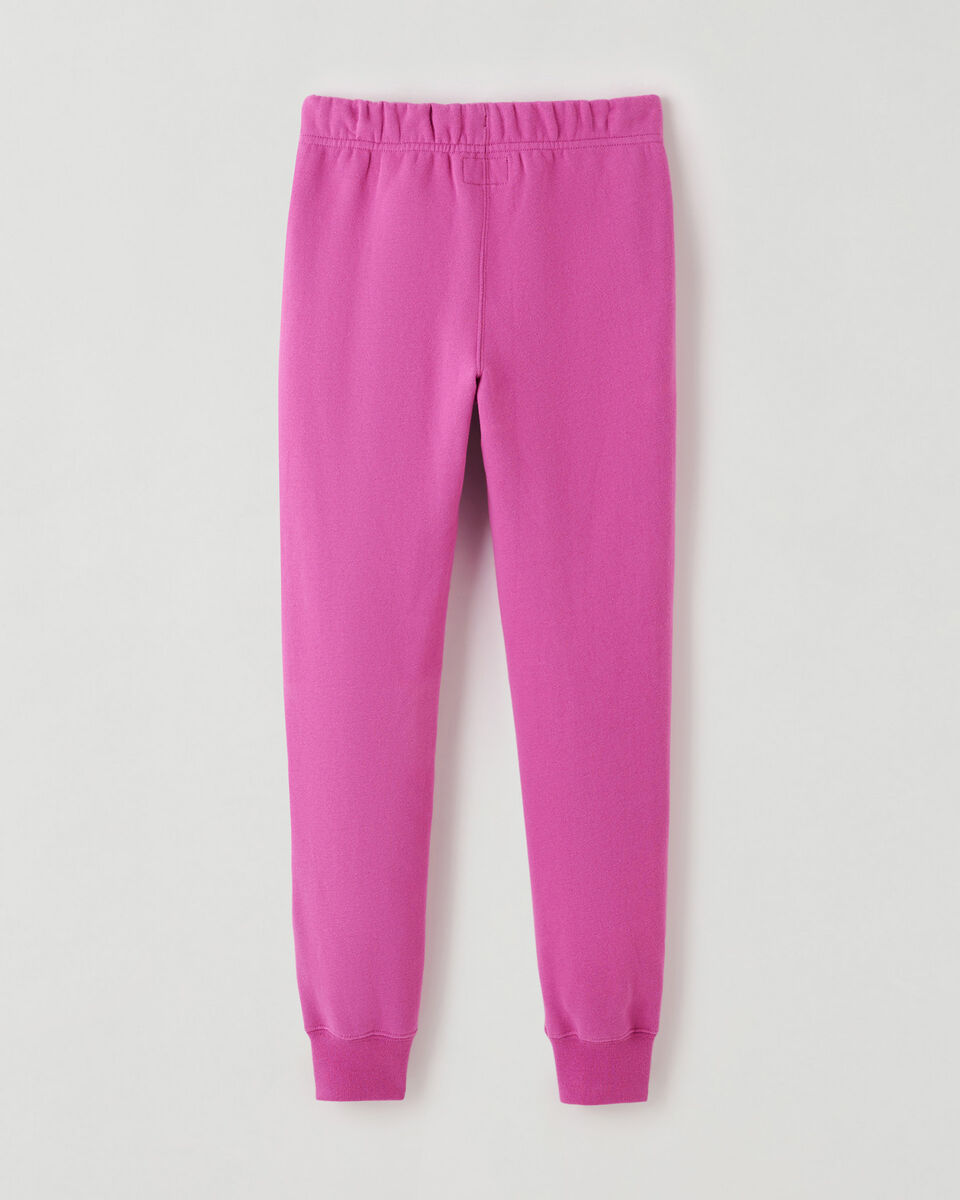 Pantalon ajusté à cheville côtelée en molleton de coton bio pour fille