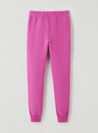 Pantalon ajusté à cheville côtelée en molleton de coton bio pour fille