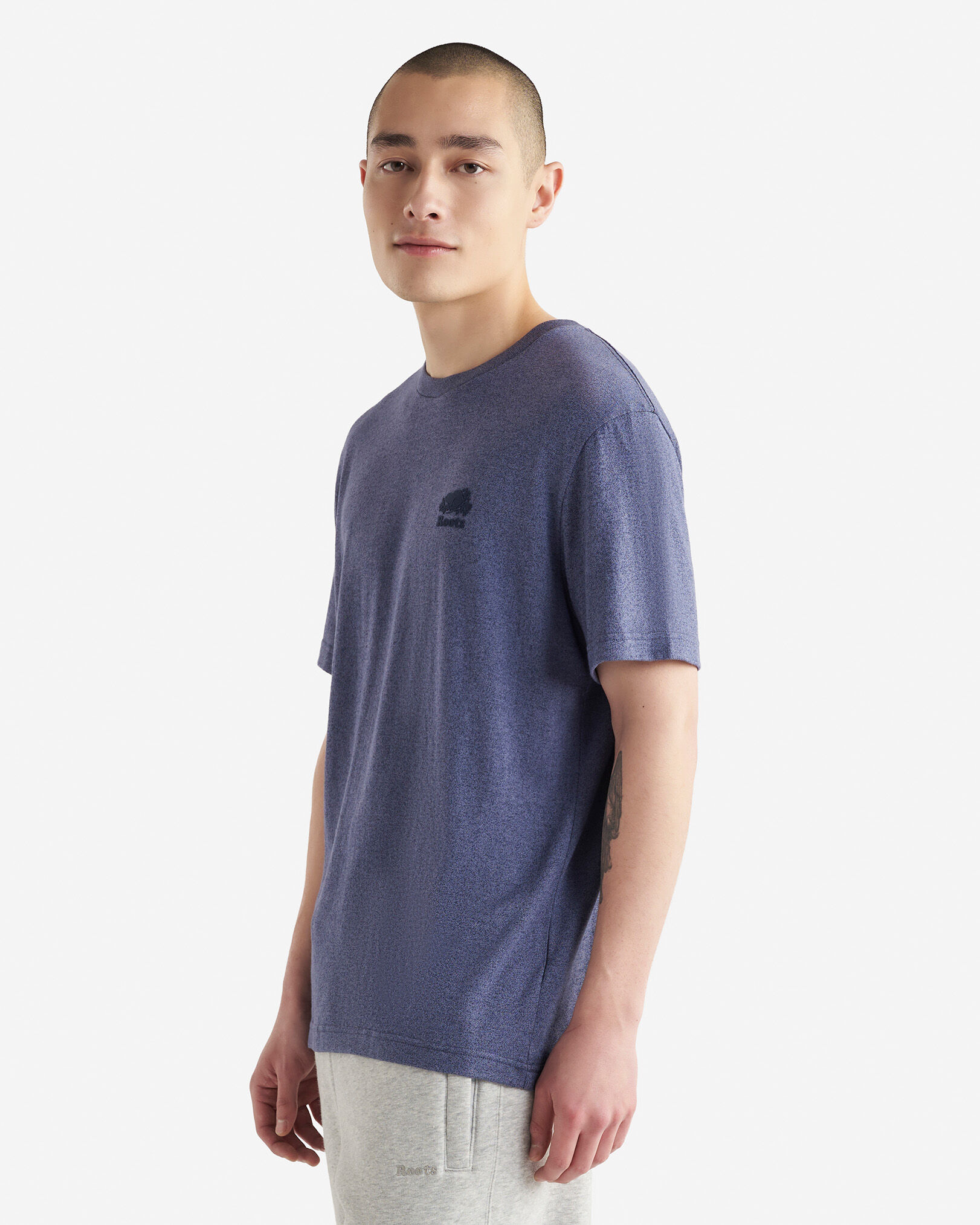 T-shirt poivré en coton bio pour hommes