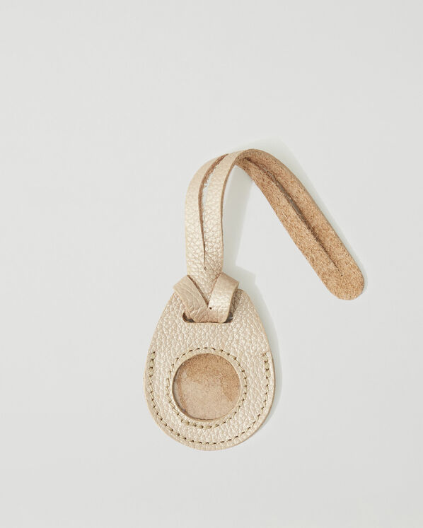 Leather Holder for Apple AirTag Metallic