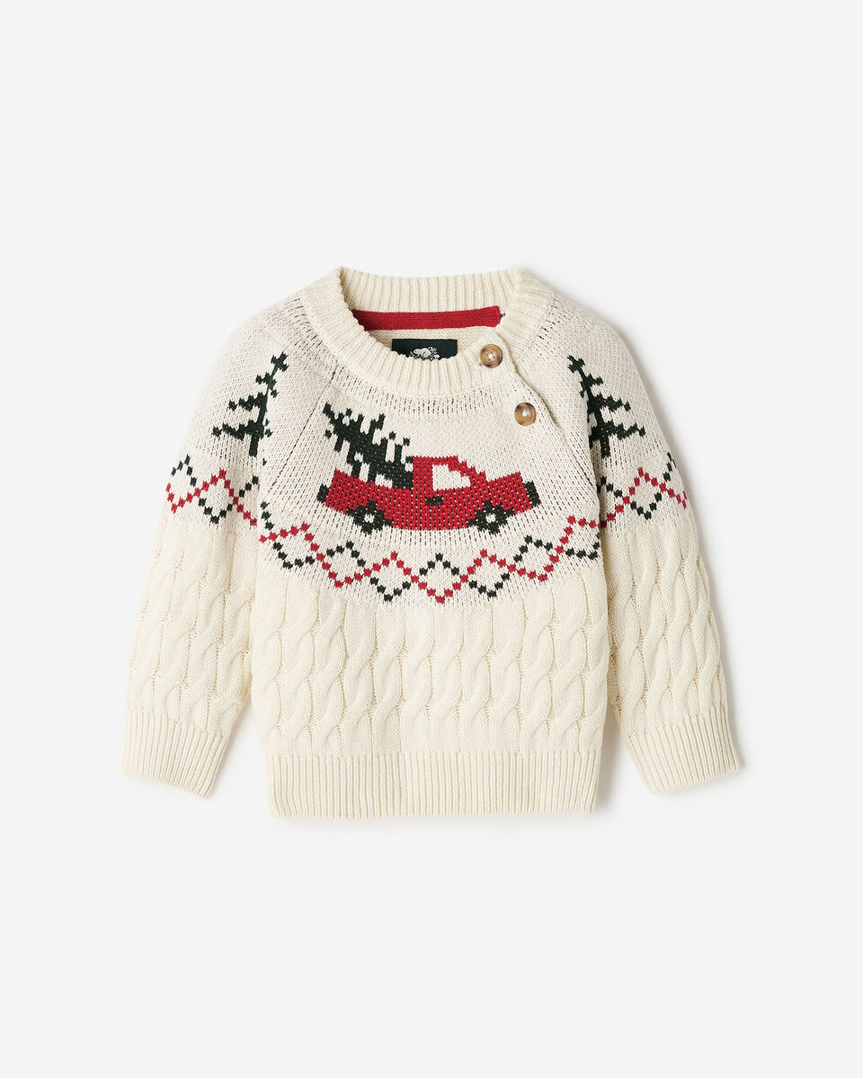 Baby Holiday Cable Sweater Crew