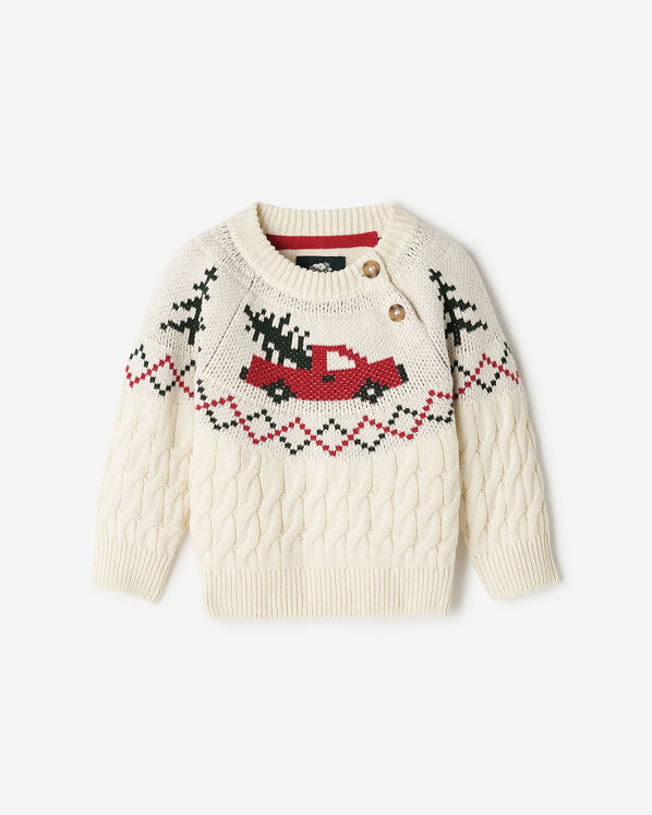 Baby Holiday Cable Sweater Crew