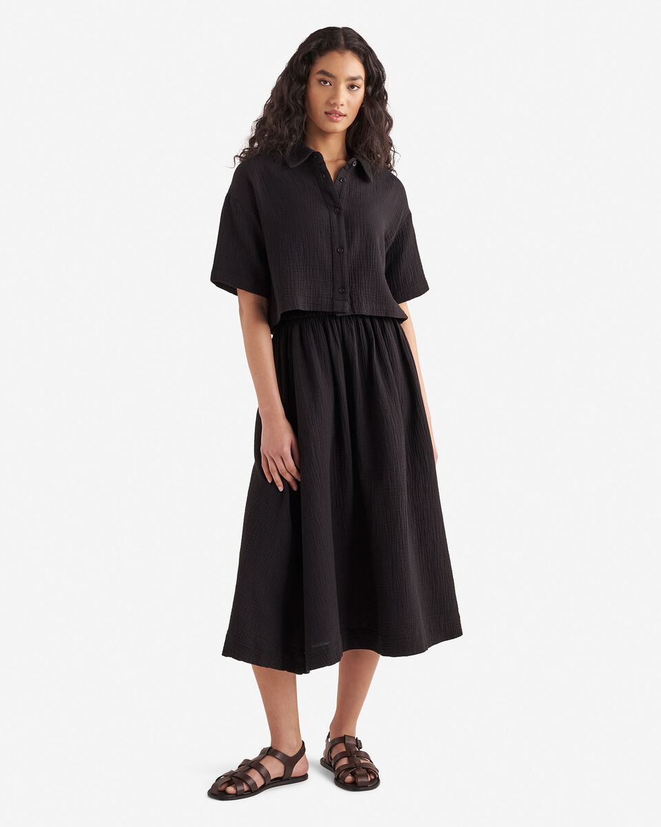 Chemise à manches courtes en gaze de coton Isla
