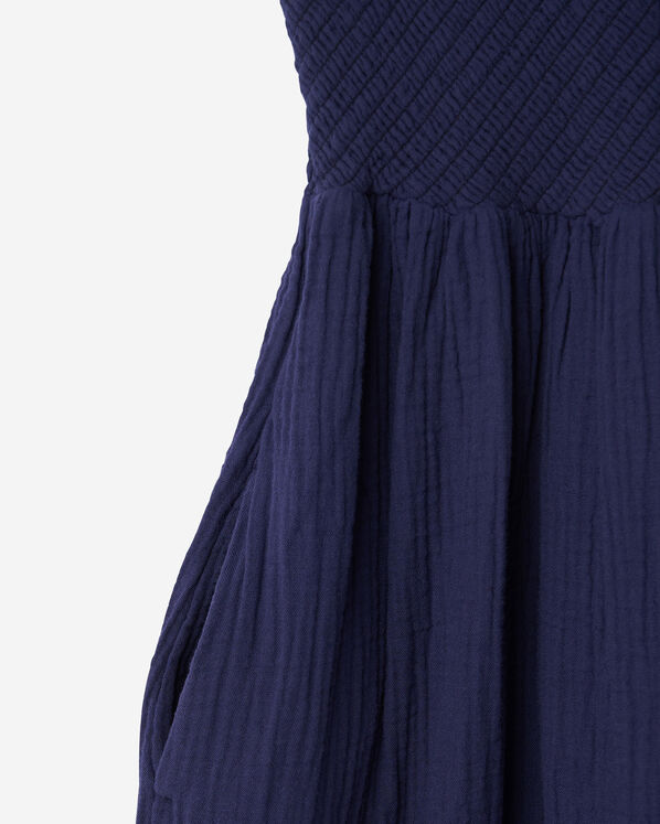 Robe nid-d&rsquo;abeilles en gaze de coton Isla