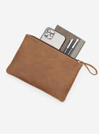 Grande pochette à glissière en cuir Tribe
