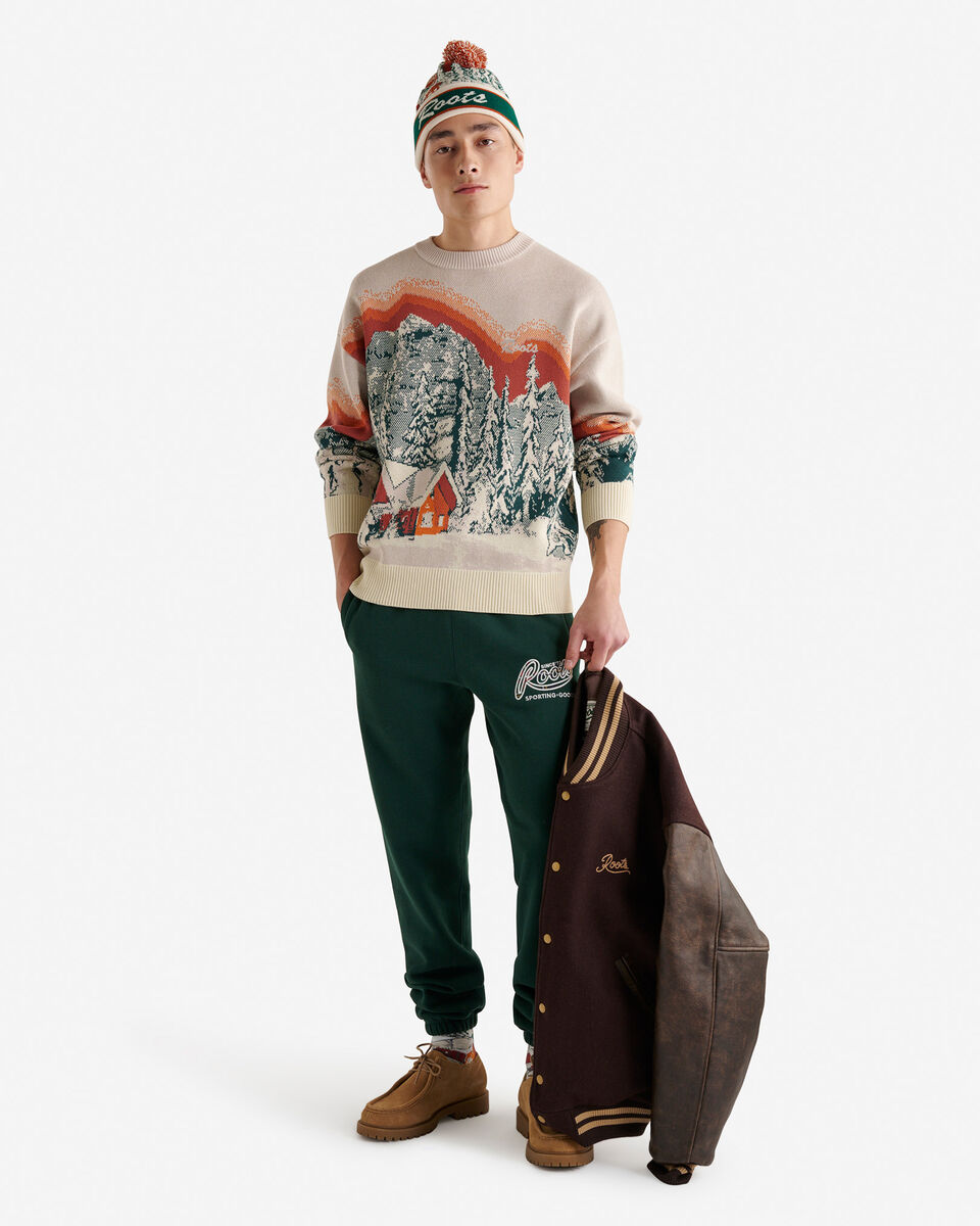 Landscape Intarsia Crew Sweater