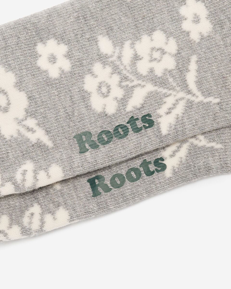 Adult Floral Print Quarter Sock