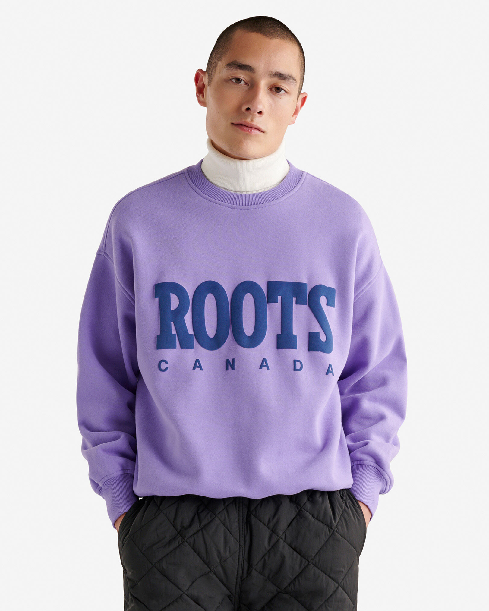 Men s Purple Sweatshirts Hoodies Roots