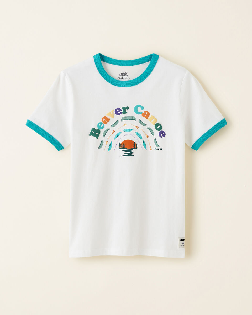 T-shirt à bordures contrastantes Beaver Canoe pour enfants