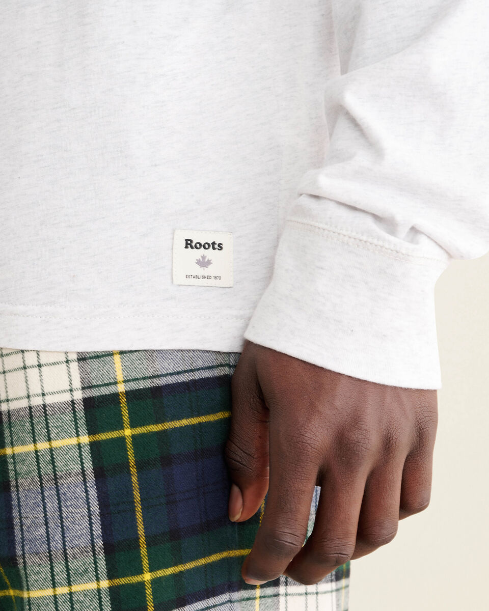 Mens Leaf Plaid Fill Long Sleeve T-shirt